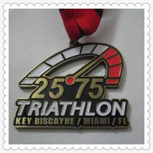 Wholesale A selection of triathlon campaign medals, custom made metal triathlon series medallion, from china suppliers