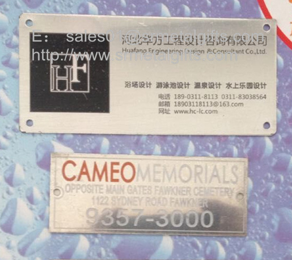 Wholesale Custom stainless steel business sign plates, screw-on stainless steel plaques wholesale, from china suppliers