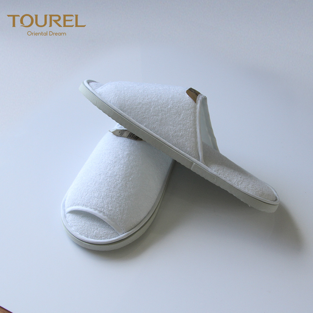 Wholesale 5mm EVA Sole White Hotel Slippers For Five Star Hotel Bedroom from china suppliers