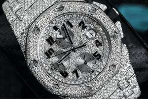 Wholesale Hiphop Fully Iced Out Watch 45 Carats Moissanite Diamonds Studded With Grey Sub Dials from china suppliers