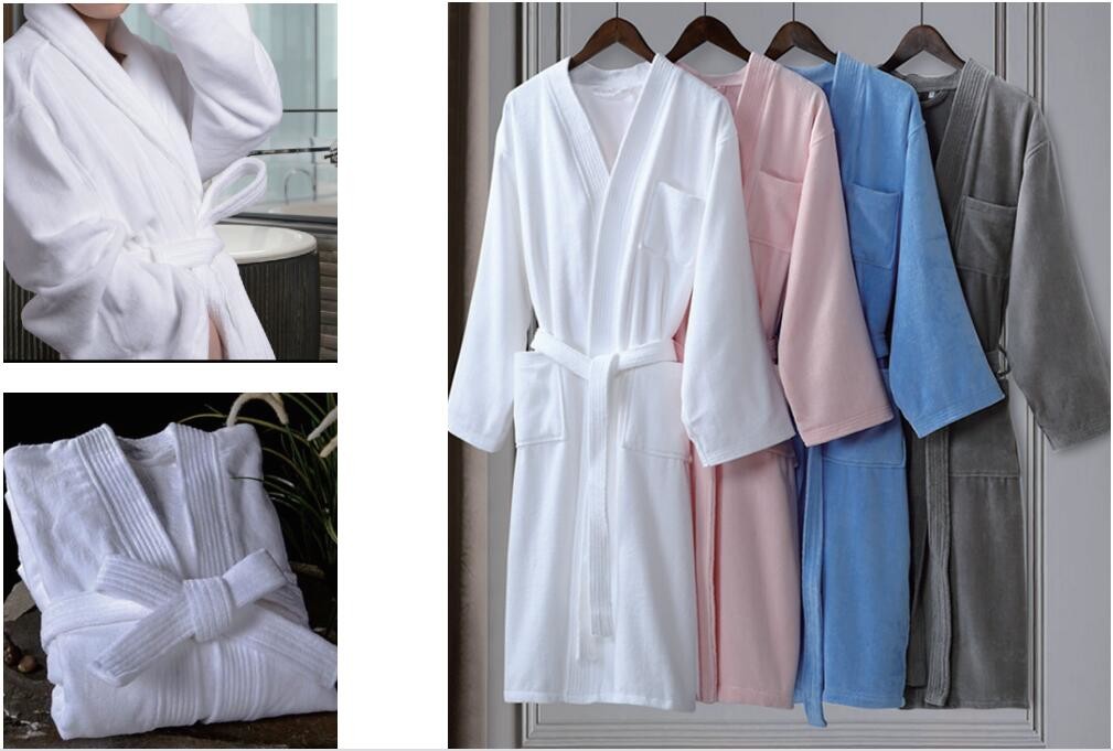 Wholesale 100% Cotton Material Hotel Spa Bathrobe White Kimono Collar With Logo from china suppliers