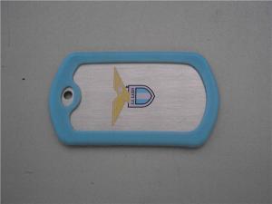 Wholesale Aluminium dog tag with printed logo and rubber frame, branding promotion giveaways dog tag from china suppliers