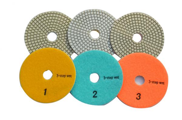 Flexible 3 Step Diamond Polishing Pads With Excellent Polishing Speed