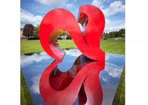 Wholesale Red Color Painted Modern Garden Sculptures City Decoration Stainless Steel Heart Shaped from china suppliers