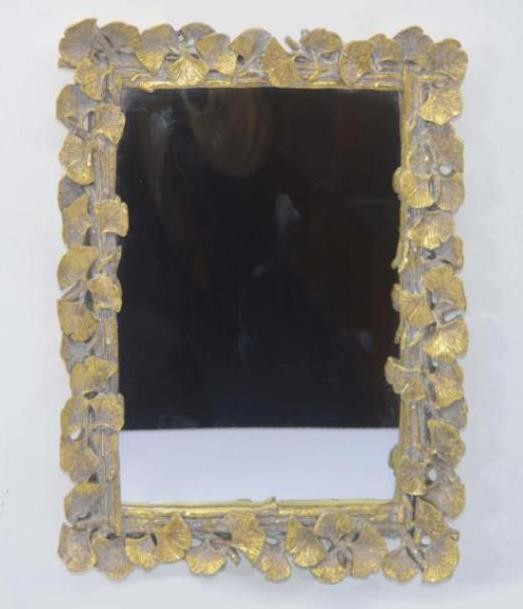 Wholesale Handcrafted Vintage Style Large Gold Framed Wall Mirrors With Ginkgo Leaf Border from china suppliers