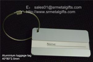Wholesale Brush Aluminum luggage tag with slide name paper insert, brushed aluminium tags, from china suppliers