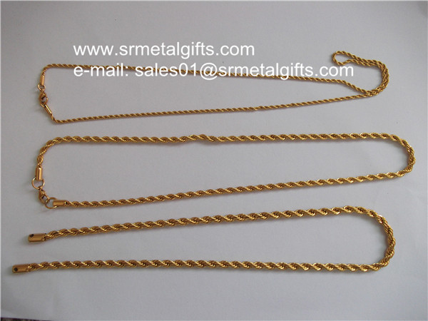 Wholesale DIY gold rope chain necklace stainless steel twist rope chains from china suppliers