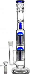 Wholesale 18mm Oil Dab Rigs Glass Water Bong Glass Double Tree Percolator Water Pipes With Ash Catcher from china suppliers