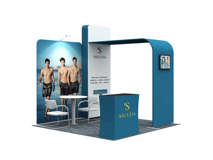 Advertising Trade Show Booth Displays Dye Sublimation Printing Various Shapes