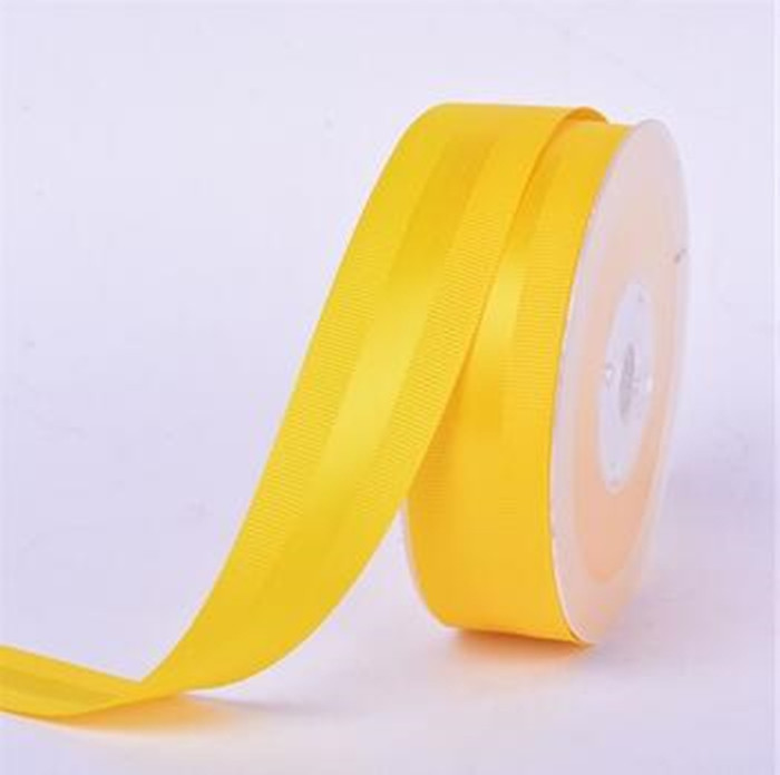 Wholesale Yellow flower decoration printing printed Grosgrain polyester printed fabric satin ribbon for label printer from china suppliers