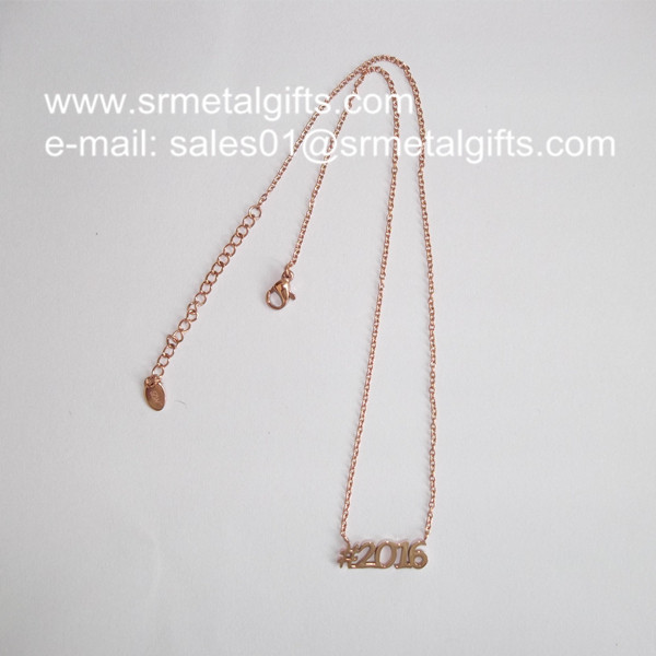 Wholesale Rose gold monogram pendant jewelry chain necklace with lobster clasp from china suppliers