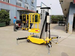 China Anti Skid Mobile Aerial Work Platform High Strong Hydraulic Man Lift Yellow on sale