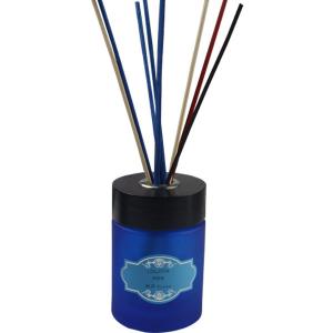 Wholesale Reed diffuser with blue round bottle,colorful natural reed and folding box from china suppliers