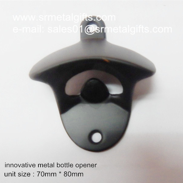 Wholesale Matt black wall mounted bottle opener, wall mounted metal opener from china suppliers