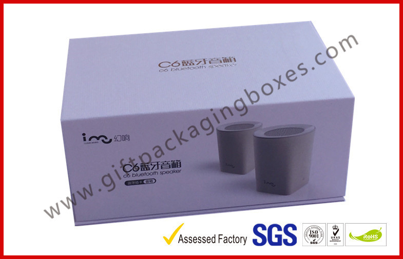Wholesale Blue Tooth Speaker Magnetic Rigid Gift Boxes White And Blue Custom Packaging Boxes from china suppliers