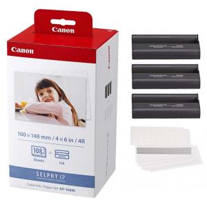 Wholesale compatible Canon Selphy KP-108IN Photo paper 3 sets CP1300 Photo printing printer ribbon from china suppliers