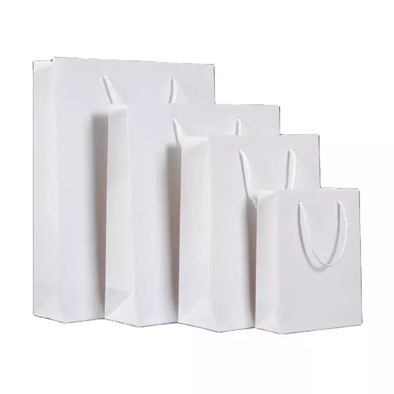 Wholesale 350g Grocery Printed Paper Carrier Bags Kraft Brown White Paper Gift Bags from china suppliers