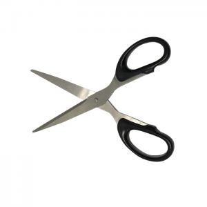 7 Overall Length ESD Scissors Black Conductive ABS Handle Stainless Steel Blade