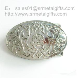 Wholesale Imitation silver engraved belt buckle for men, silver belt buckles from china suppliers