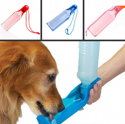 China 500ml Blue/Red/Pink pet water fountain Potable Pet Dog Cat Water Feeding Drink Bottle on sale