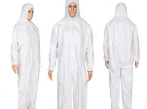 Hooded Disposable Chemical Suit High Tightness Good Air Permeability Lightweight