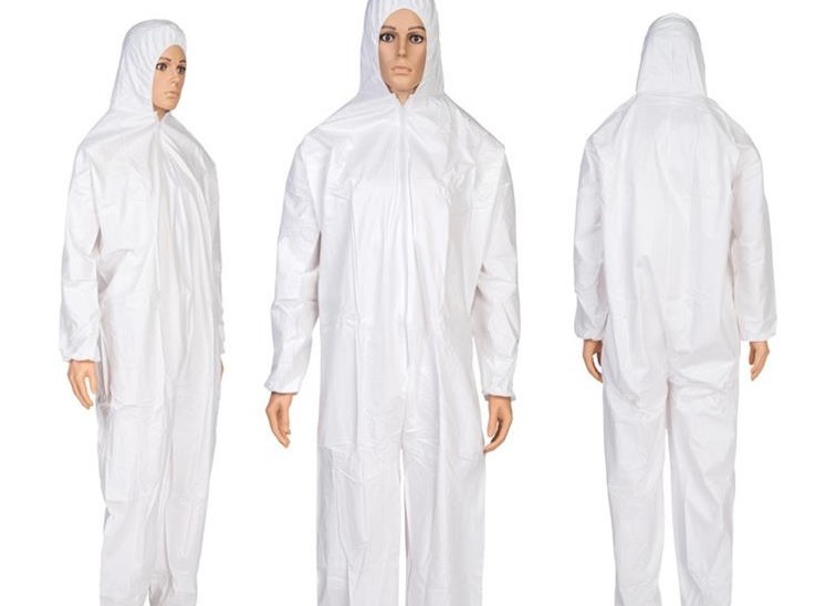 Quality Hooded Disposable Chemical Suit High Tightness Good Air Permeability Lightweight for sale