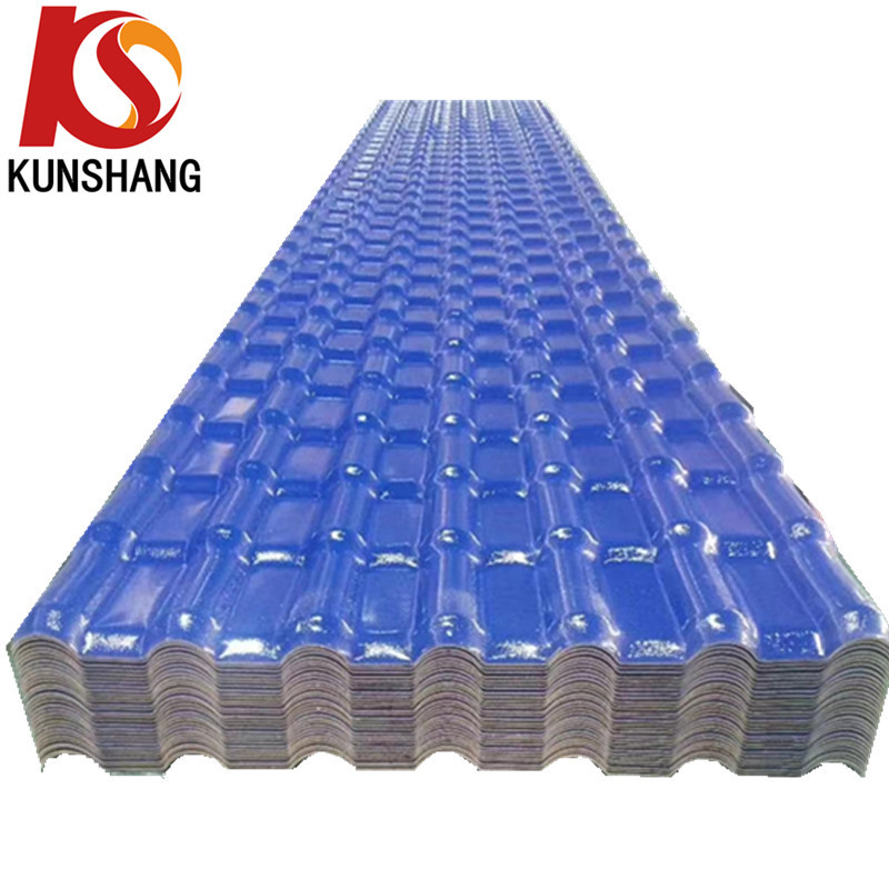 Quality Blue Anti-age Spanish synthetic resin pvc roof tile panel for sale