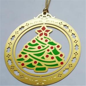 Wholesale Christmas gift chemically etched bookmarks, X'mas tree photo etched page marker bookmarks, from china suppliers