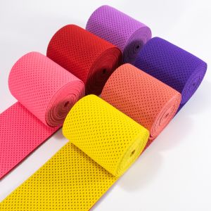 Custom super wide medical elastic band eco-friendly material fish silk elastic webbing strap with holes