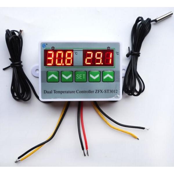 AC 220V 12V 24V Dual Probe Digital LED Dual Thermometer Temperature Controller