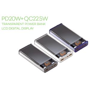 Wholesale PD20W+QC22.5W TRANSPARENT POWER BANK LCD DIGITAL DISPLAY from china suppliers