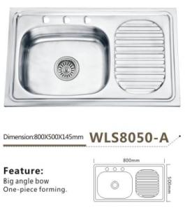 Wholesale 800x500 topmount single bowl kitchen stainless steel sink from china suppliers