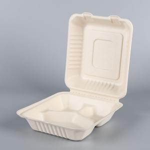 Biodegrabable bagasse pulp Clamshell Lunch Box