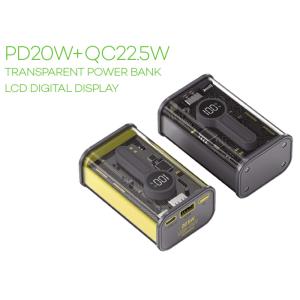 Wholesale PD20W+QC22.5W TRANSPARENT POWER BANK LCD DIGITAL DISPLAY from china suppliers