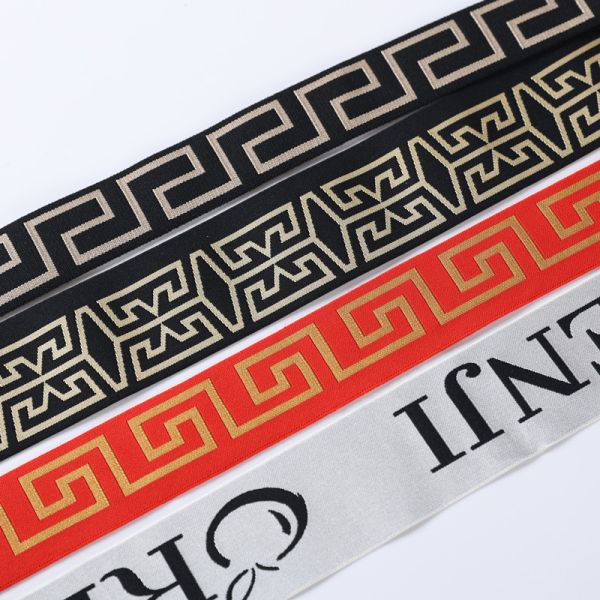 Factory customized width design printed jacquard elastic webbing nylon elastic