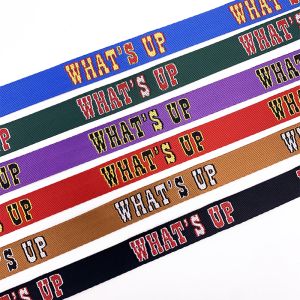 Personalized sublimation webbing polyester custom brand fashion logo jacquard