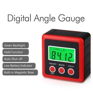 Red Precision Digital Protractor Inclinometer Water Proof Level Box Digital