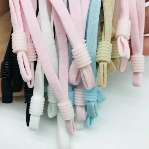 Wholesale colorful flat 5mm width adjustable elastic band ear loop with buckle