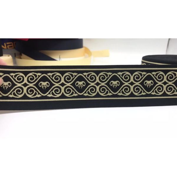 Custom private label band underwear elastic custom logo nylon jacquard ribbon