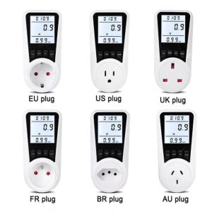 Wholesale Digital Wattmeter AC Power Meter 220V LCD energy meter power Monitor EU Plug Socket Power Kilowatt Wattage Voltage AMP from china suppliers