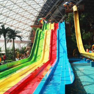 13m Rainbow Custom Water Slides For 6 Guests Per Time , Amusement Park