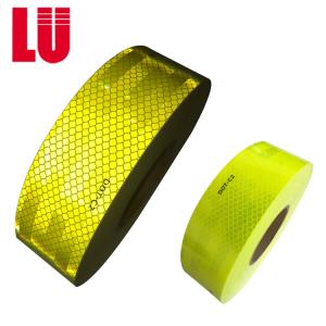 DOT Class 1 Prismatic Reflective Tape Safety Flourescent Yellow Adhesive Set 2"