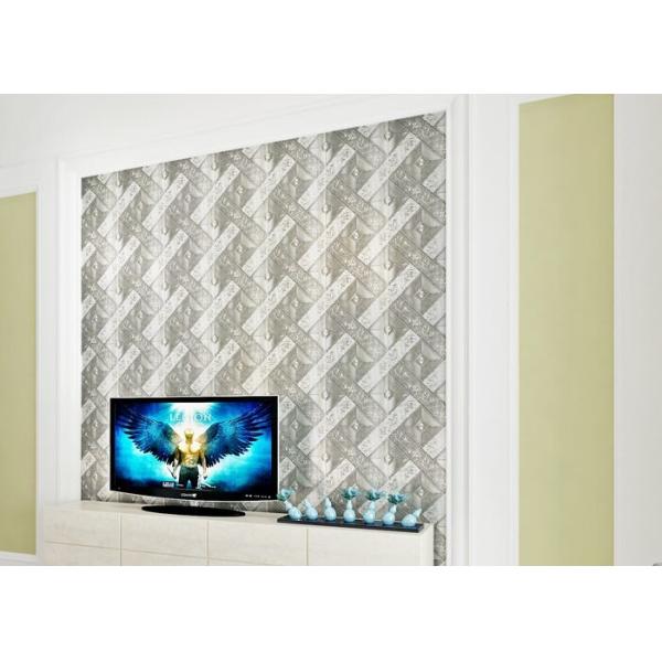 Quality Moisture Proof Modern Removable Wallpaper with Silver Geometric Pattern for sale