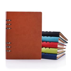 Custom Black A5 Leather Notebook Printing 96 Sheets For Promotion