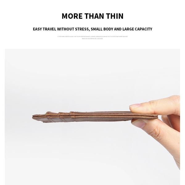 Custom Logo Men's Genuine Leather RFID Front Pocket Wallet for Ultra Slim Card Holder