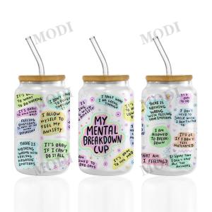 Custom Size UV DTF Design Cup Wrap Transfers For Libbey Glass Tumblers