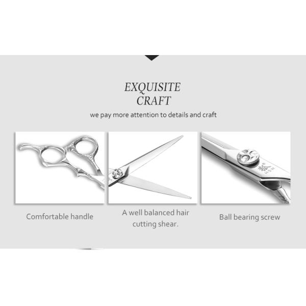 Japanese Steel Professional Barber Scissors Wear Resistance Precise Cutting