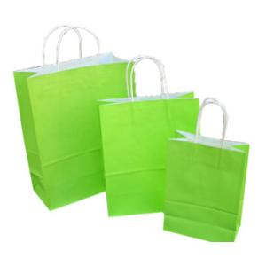 Recycled Paper Shopping Bags With Handles Customized Logo Printing
