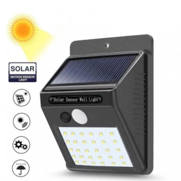Efficient Black IP65 LED Outside Solar Wall Light Easy Installation
