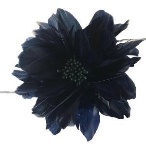 Wholesale Dyed Patterned Goose Feather Flower Mount with Wire Accessory from china suppliers